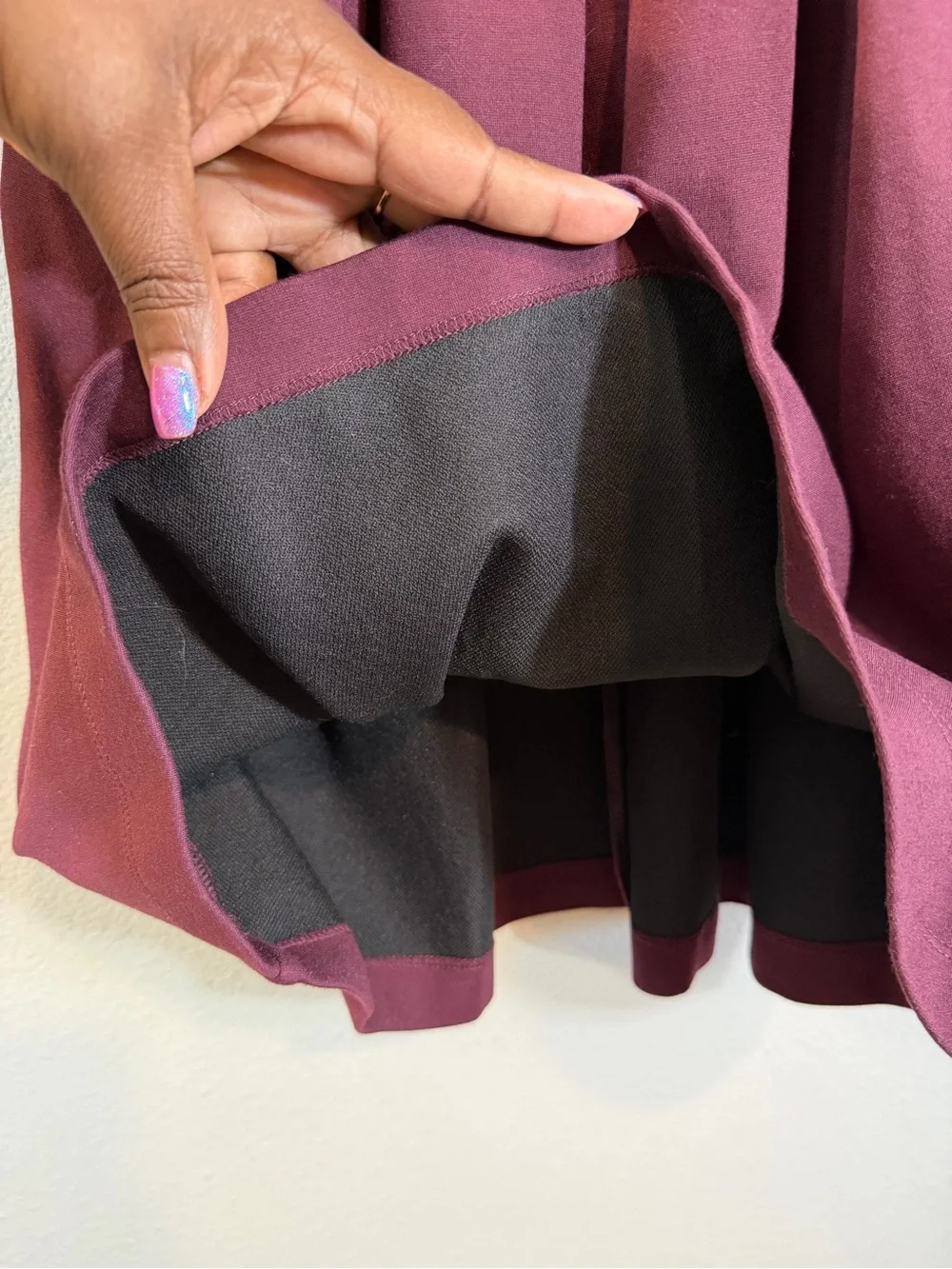 Aritzia Talula Wine Purple Fit & Flare Dress Size 2 Long Sleeve Ponte Knit